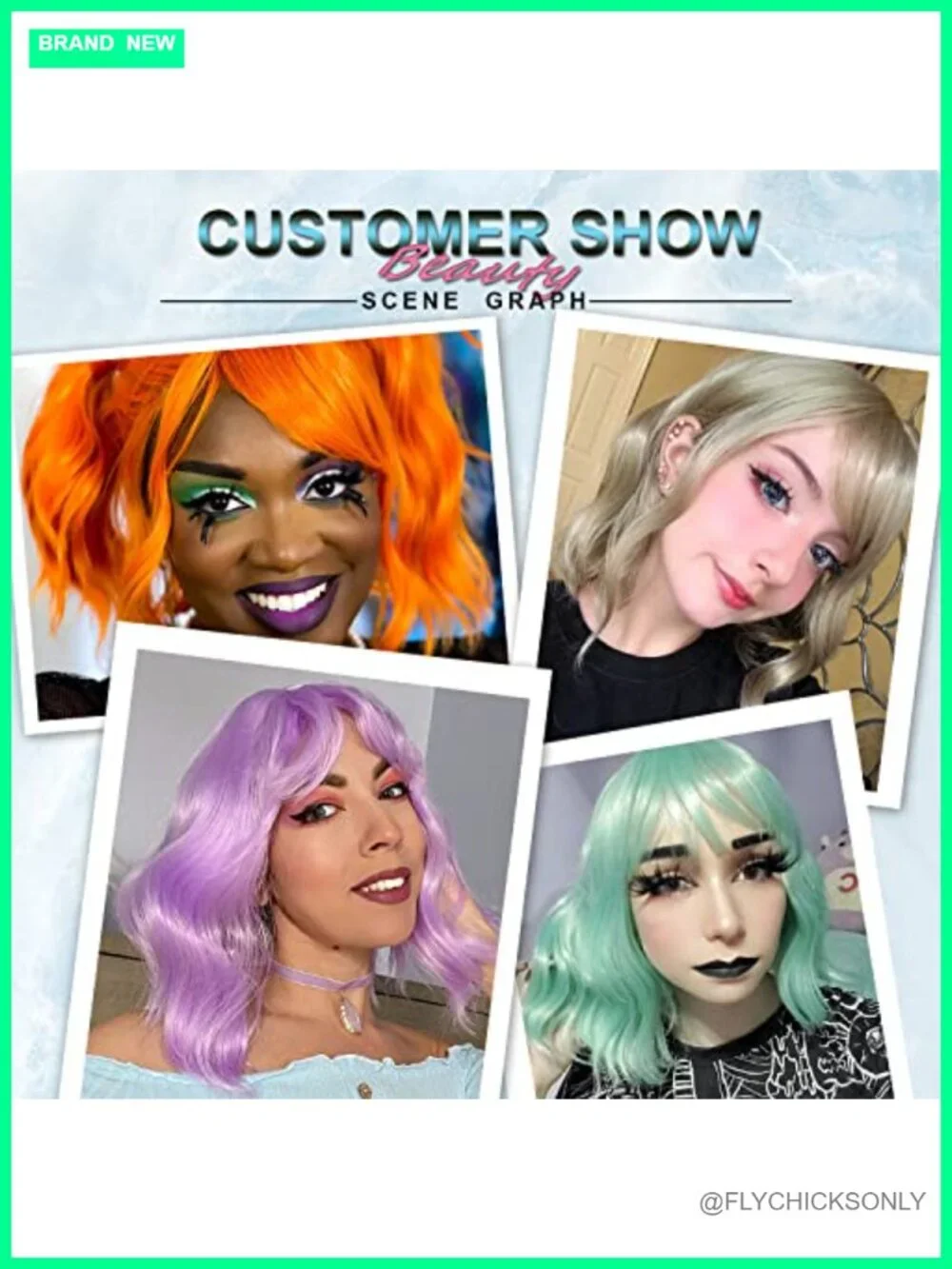 Short Bob Wavy Wig with Bangs Synthetic Heat Resistant Cosplay Wig